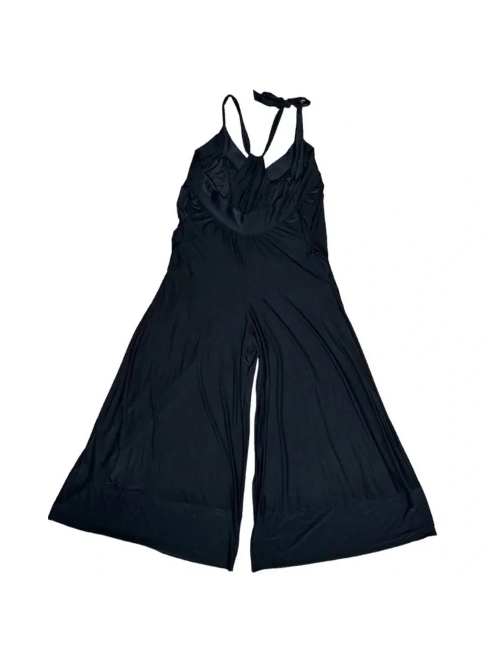 We Are HAH Jump 2 It Wide Leg Jersey Jumpsuit Sz XS Black Slinky Stretchy NWOT - Picture 6 of 6